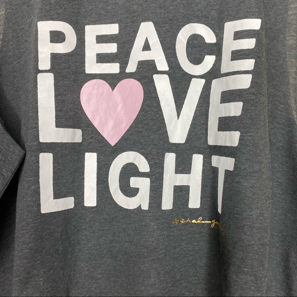Spiritual Gangster Peace Love Light Crop Tank Top XL Graphic Yoga Tee Gray - Picture 3 of 9